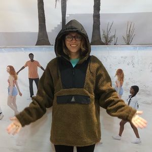 HUF Brown Pullover Coat